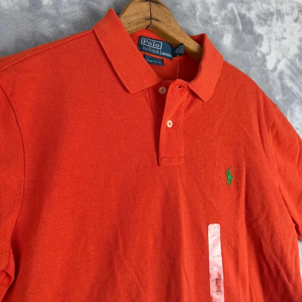Polo Ralph Lauren Men's Orange Soft Cotton Polo‎ Shirt, Size L, NWT